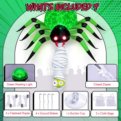 OurWarm green LED illumination highlighting spider for nighttime impact