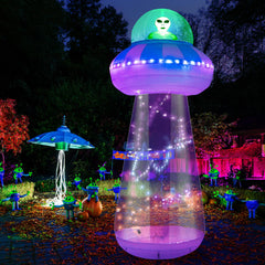 OurWarm UFO front view showing full 10-foot height and vibrant design