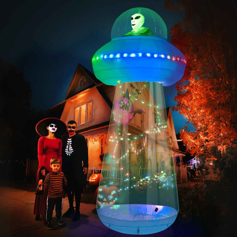 OurWarm guests posing inside UFO demonstrating interactive fun