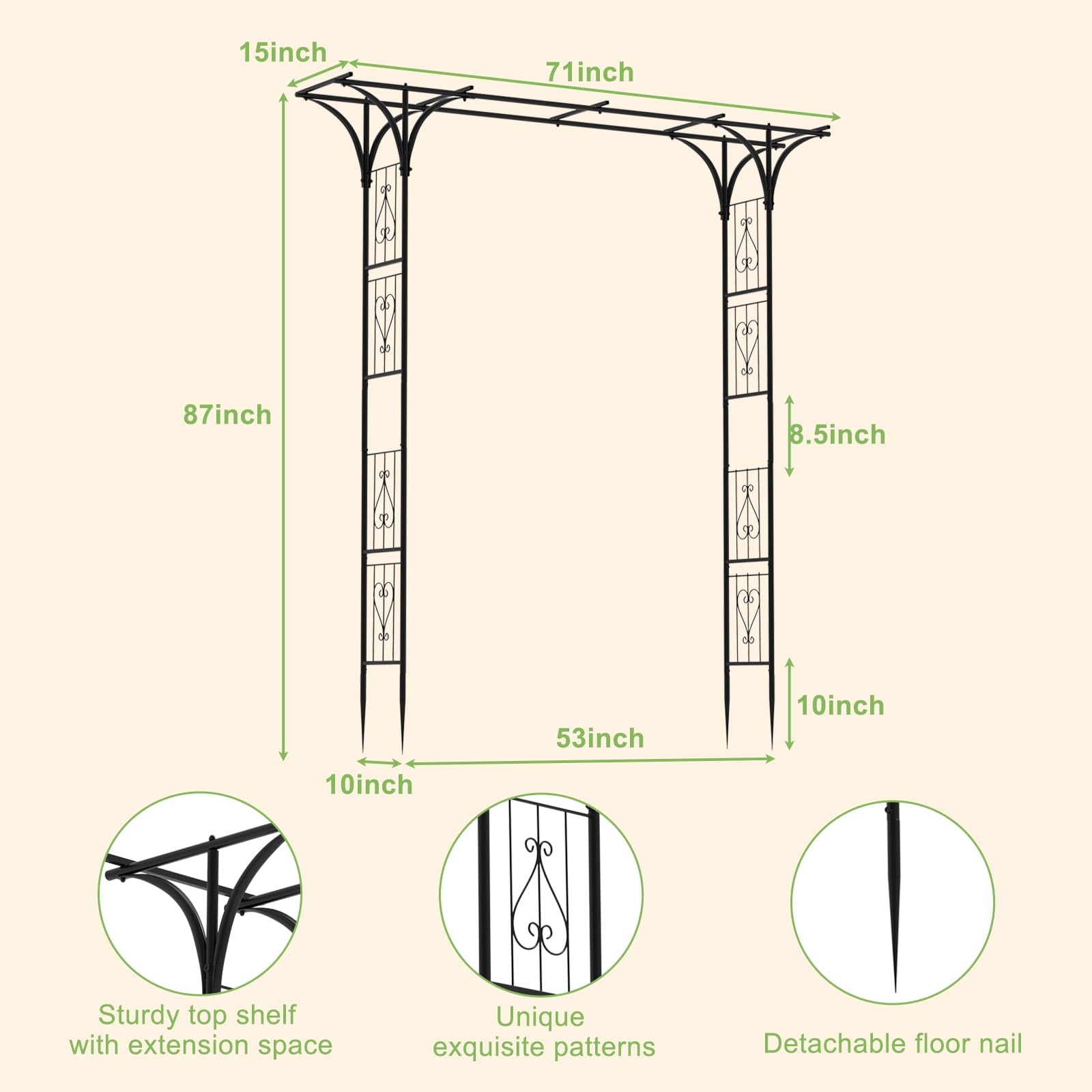 OUSHENG garden arch supporting roses to enhance plant display