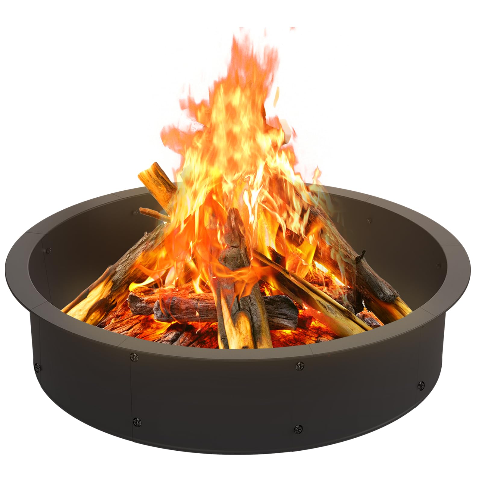 OUSHENG fire pit ring front view showing sturdy rim and finish for long-lasting use