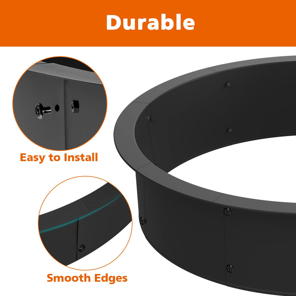 OUSHENG fire pit ring bolt and seam detail showing secure fastenings for stability