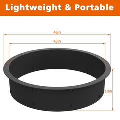OUSHENG fire pit ring close-up of a steel segment highlighting durable powder coat