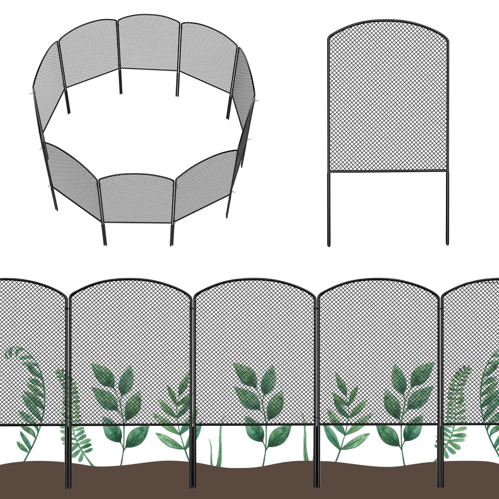 OUSHENG front view of assembled garden fence adds clear border and curb appeal