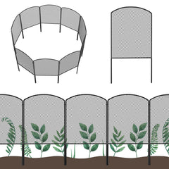 OUSHENG front view of assembled garden fence adds clear border and curb appeal