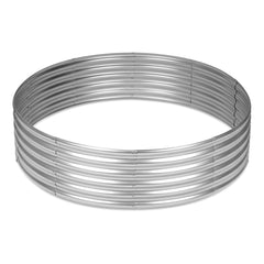 OUSHENG front view of round steel planter showing sturdy shape and visual appeal