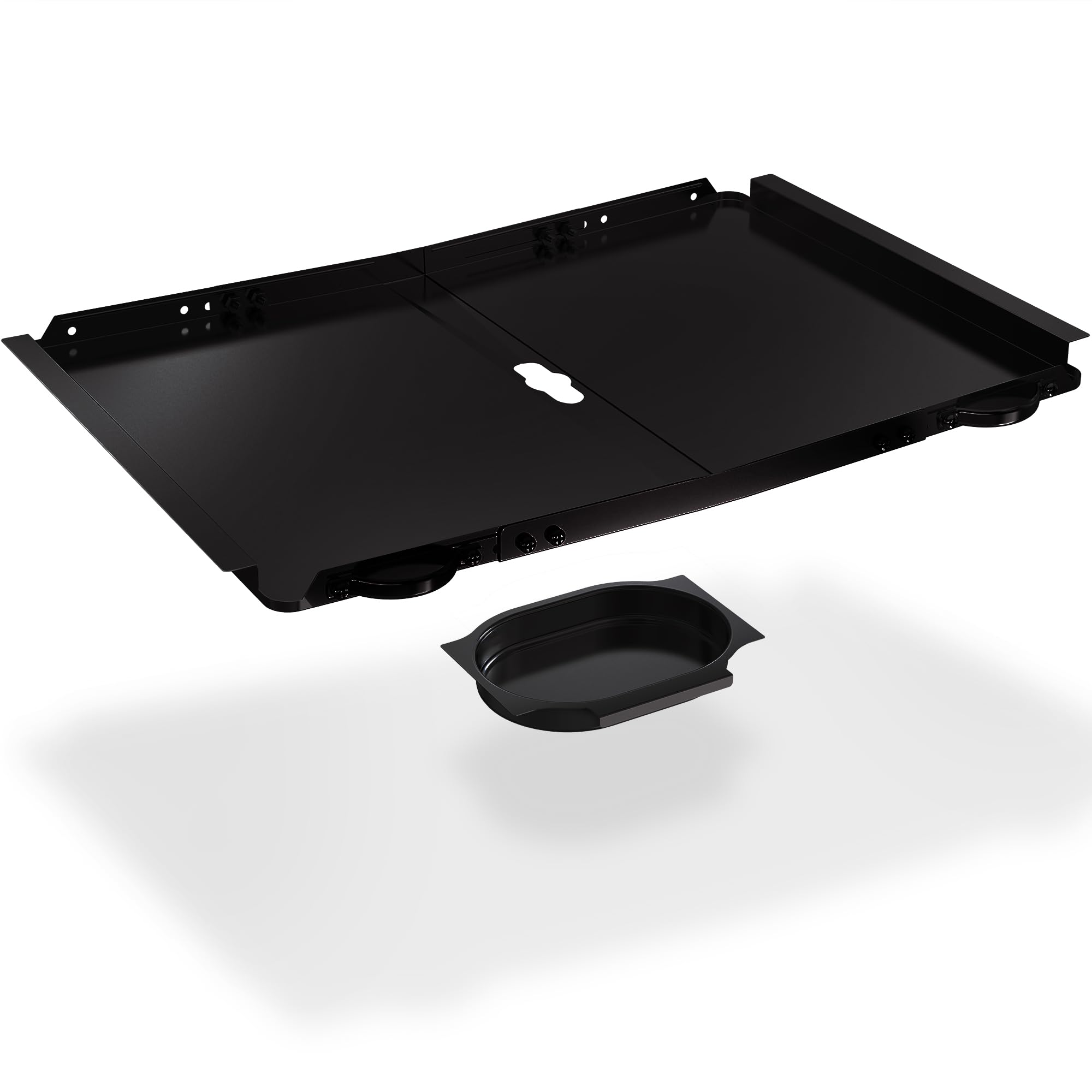 Outage front view of replacement grease tray showing full pan and fit, easy install benefit