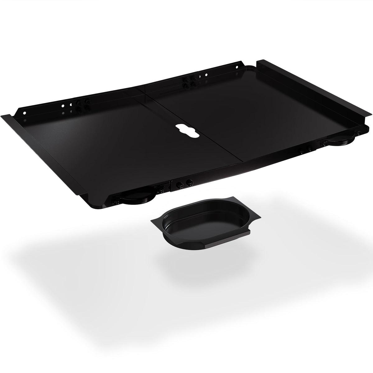 Outage front view of replacement grease tray showing full pan and fit, easy install benefit