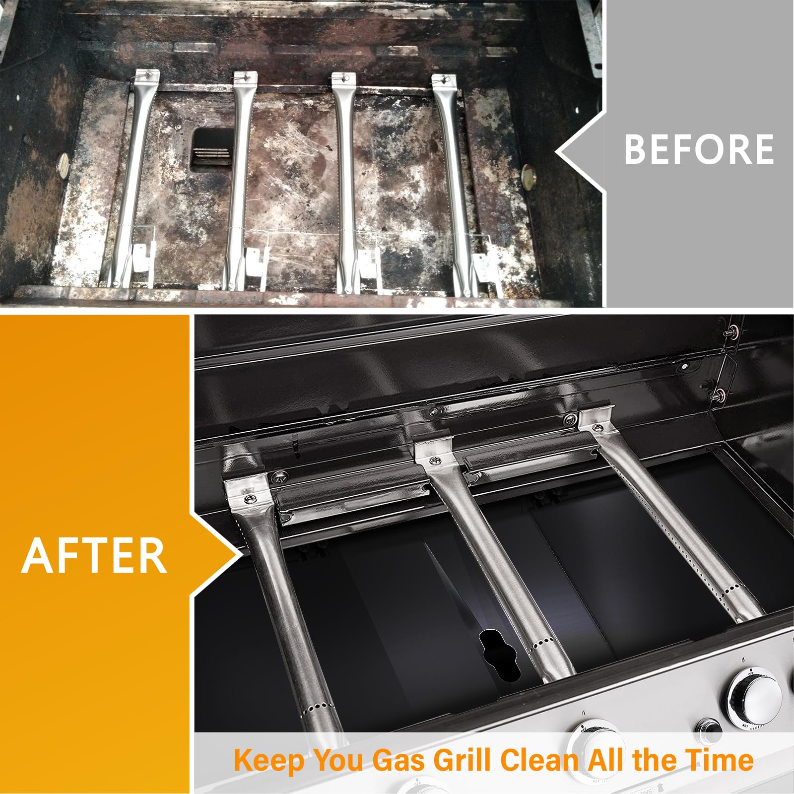 Outage grease tray in backyard grilling scene illustrating cleaner grill area and easier cleanup