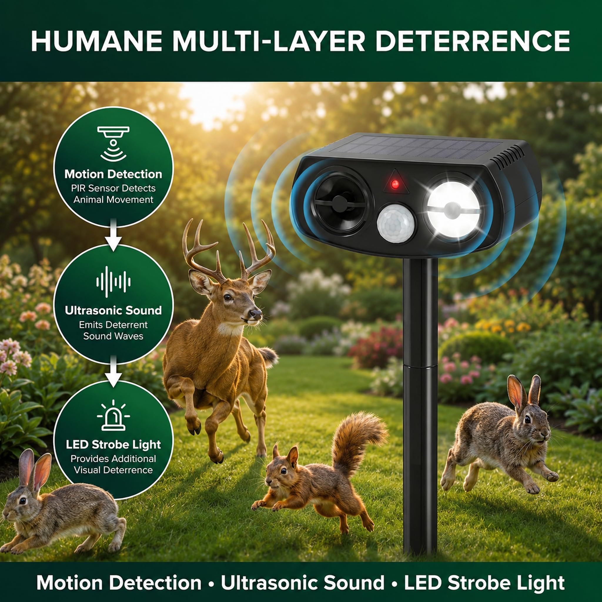 Outdoll motion sensor detail showing wide detection angle benefit