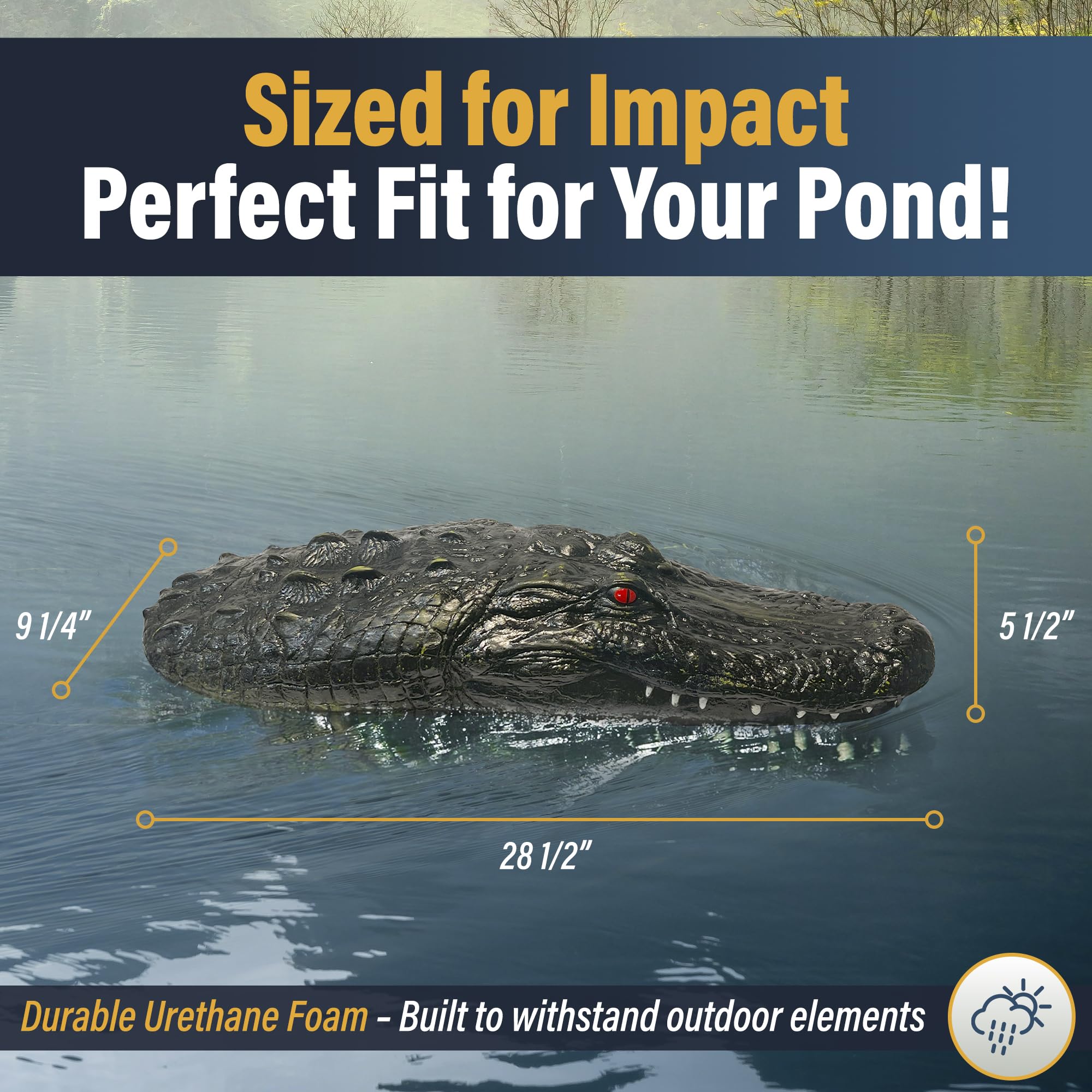 Outdoor Water Solutions side profile silhouette demonstrating natural shape that deters predators