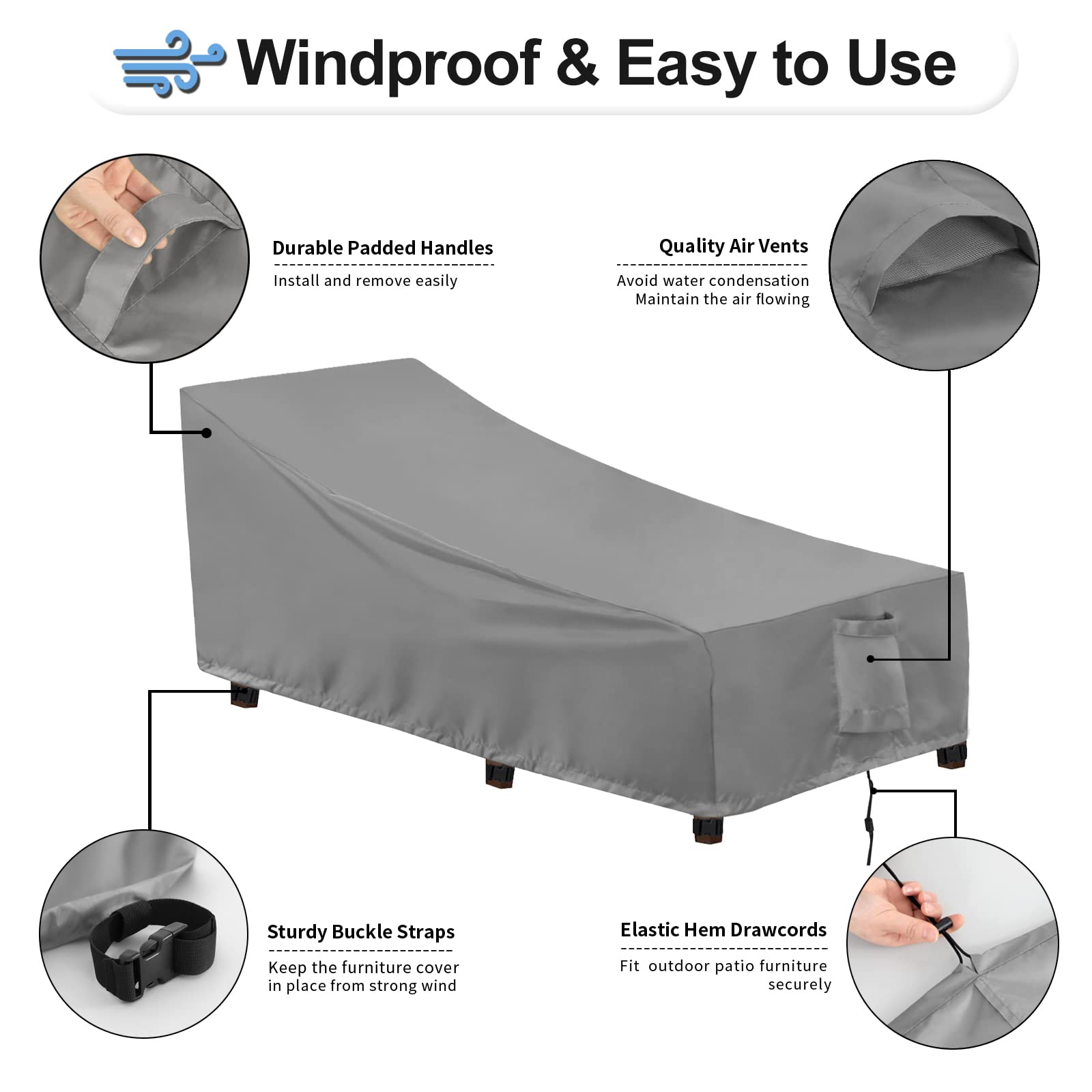 OutdoorLines vent seam reducing moisture buildup to help furniture dry faster