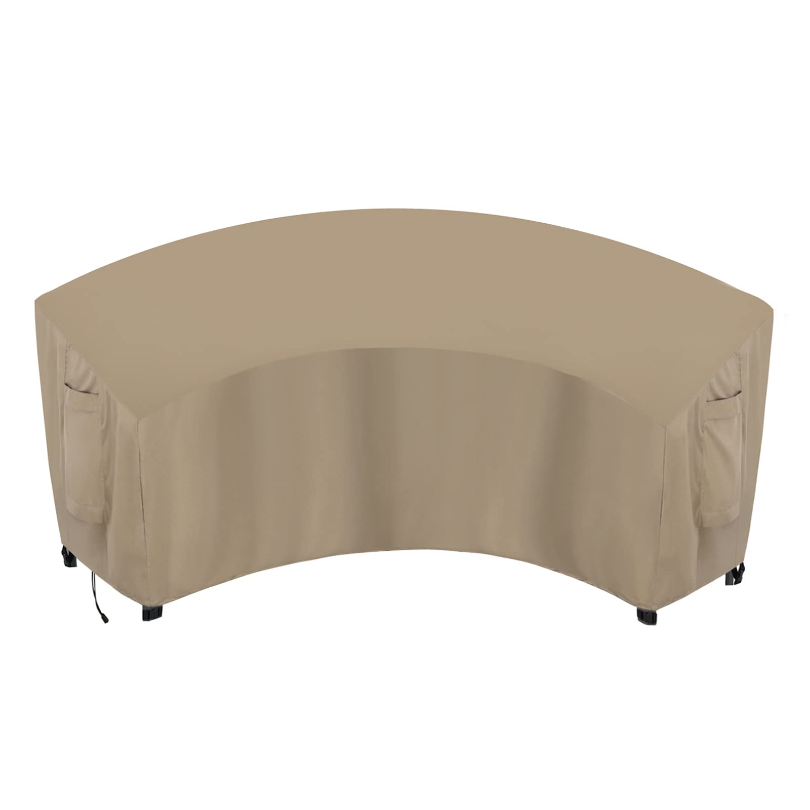 OutdoorLines front view showing curved cover protecting sectional, durable weather protection