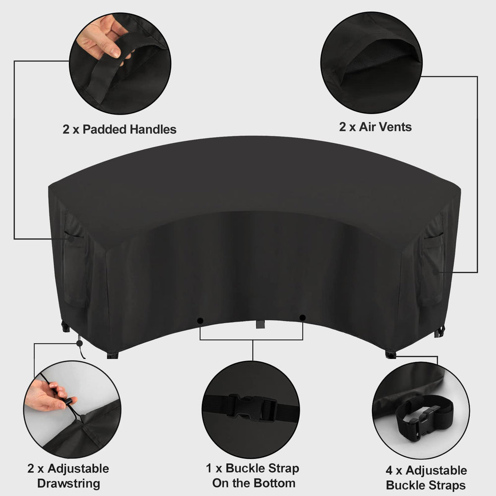OutdoorLines drawcord and buckle base securing cover tightly against wind