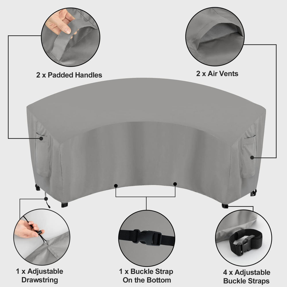 OutdoorLines drawcord and buckle pulled tight to secure cover in wind