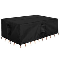 OutdoorLines front view of full patio table cover showing protection