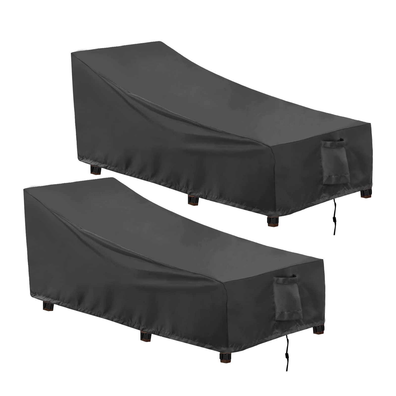 OutdoorLines front view showing full chaise cover protecting furniture