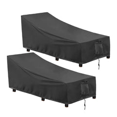 OutdoorLines front view showing full chaise cover protecting furniture