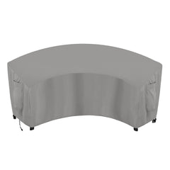 OutdoorLines front view of the curved sectional cover showing full protection
