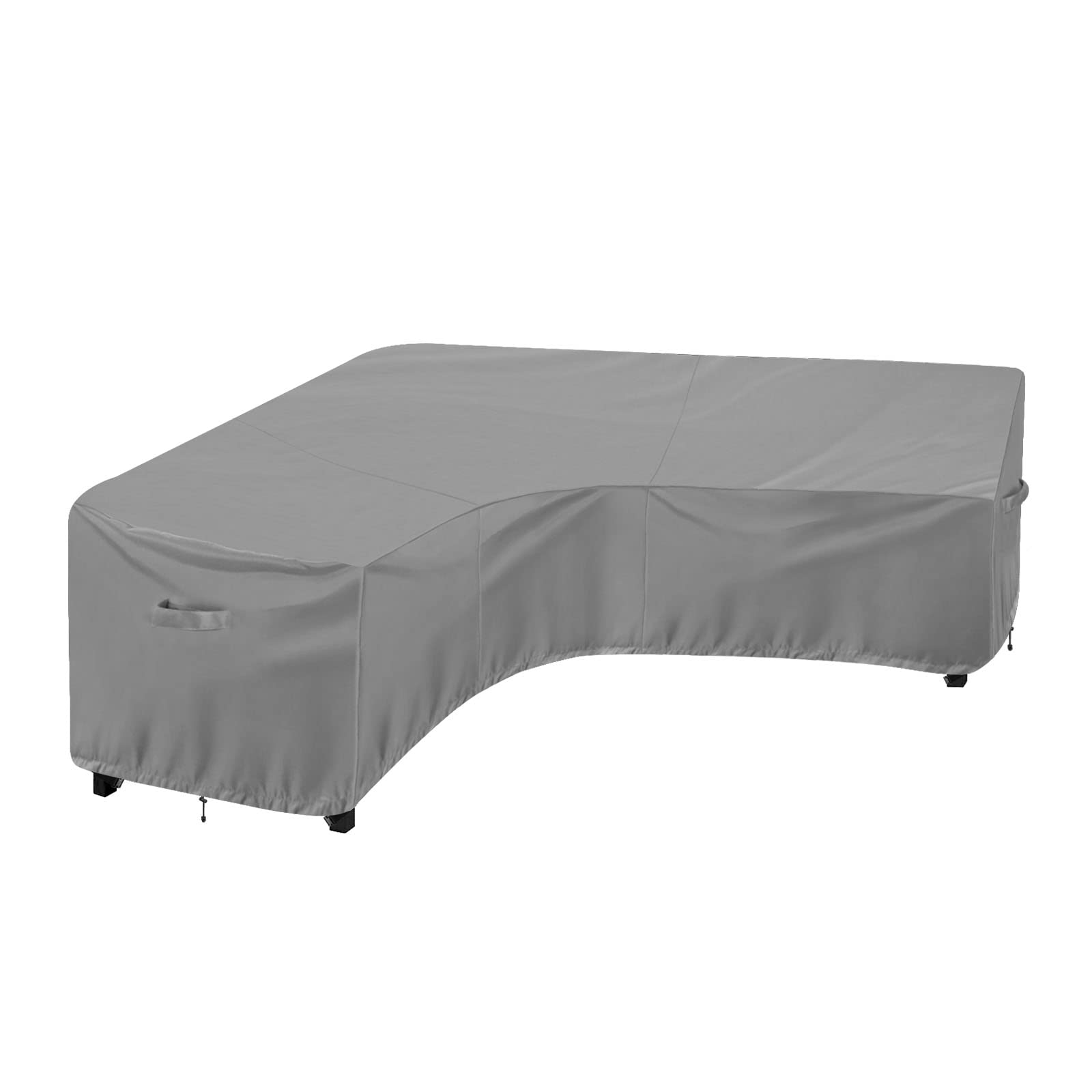 OutdoorLines front view of the v-shaped sectional cover showing full protection and weather readiness