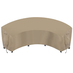 OutdoorLines front view of curved sectional cover showing full protection and fit