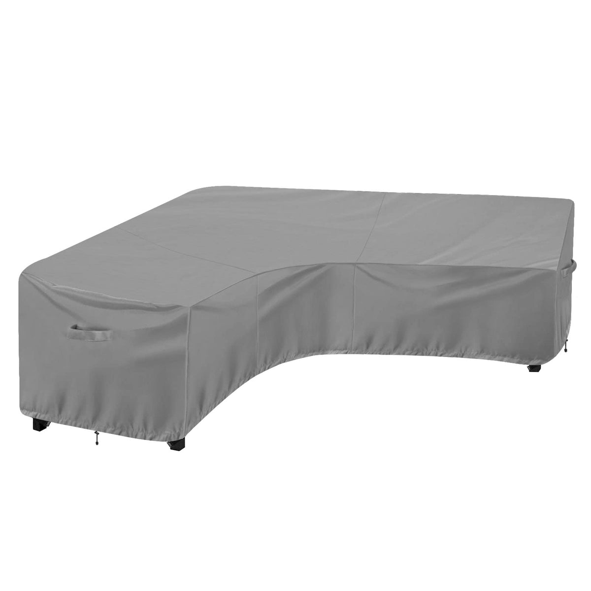 OutdoorLines front view showing full V-shaped cover protecting sectional for weather resistance