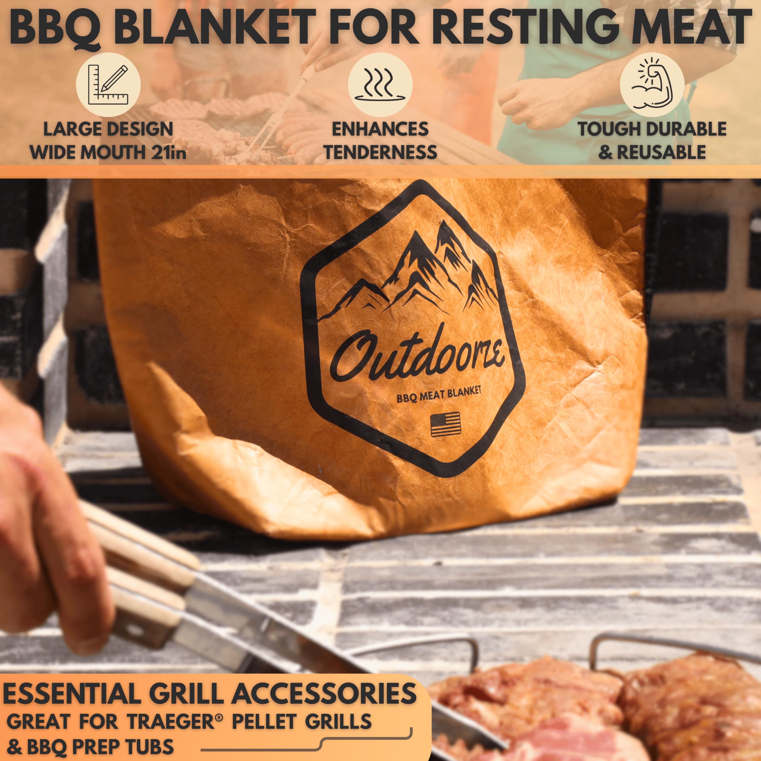 Outdoorze lifestyle backyard grill scene showing convenient serving and transport benefit