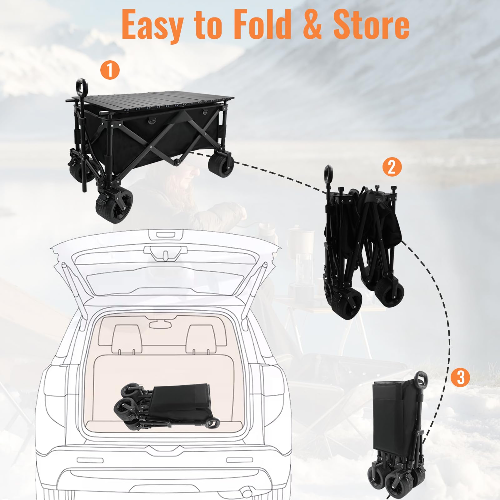 Outdopia wagon in camping scene showing versatile outdoor use