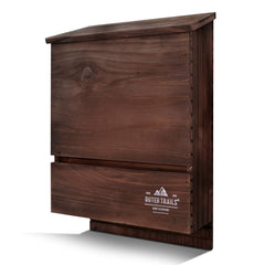 Outer Trails front view of brown bat house shows durable shelter and instant curb appeal