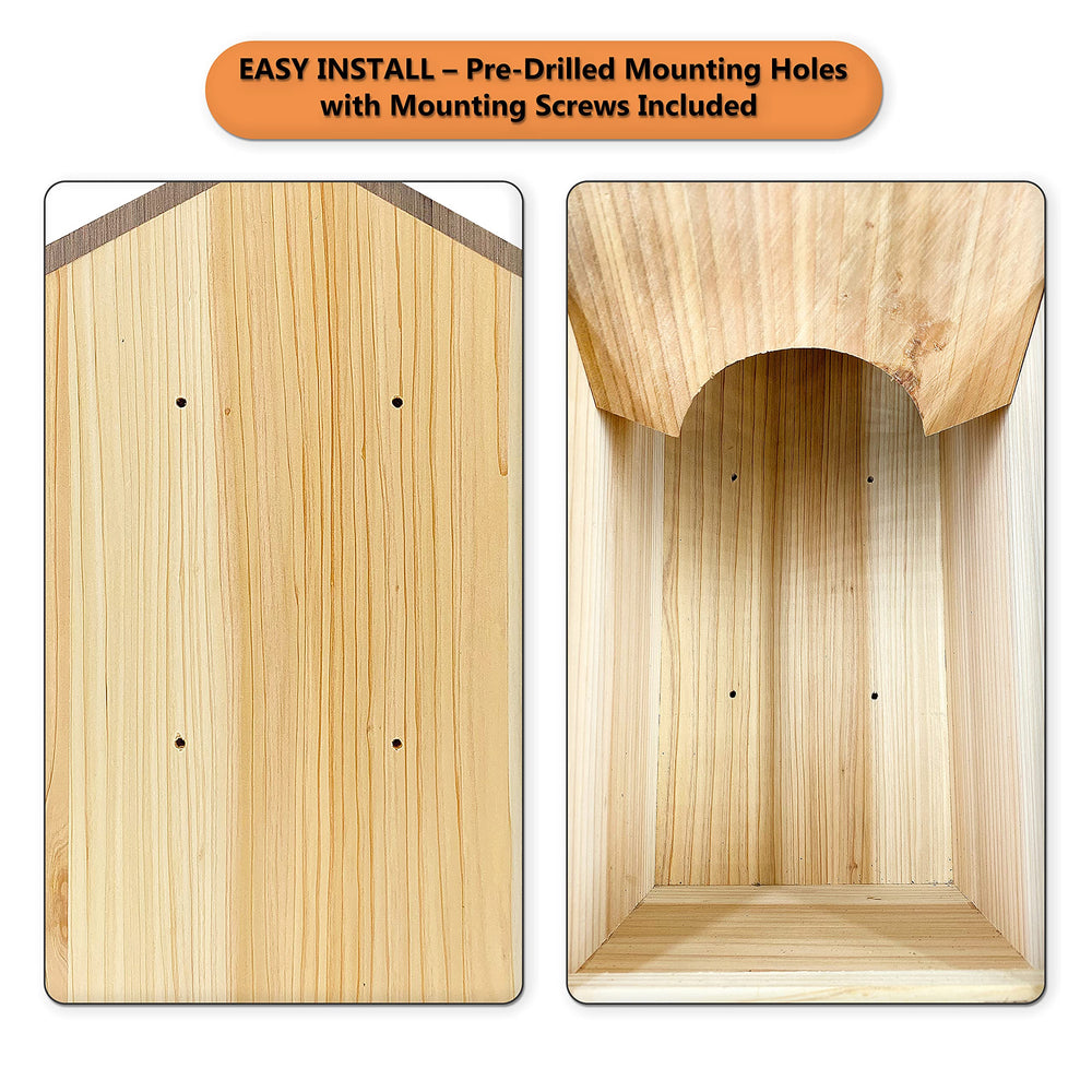 Outer Trails owl house mounted on a tree demonstrating recommended placement and stable installation