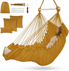 Outerman hammock chair front view showing seat and cushions for comfy lounging