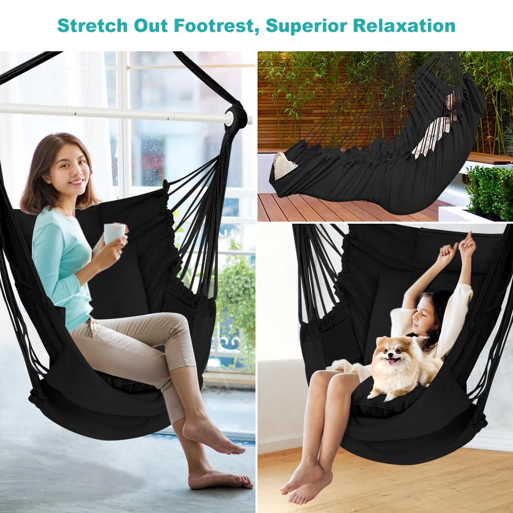 Outerman hammock chair folded in portable bag for compact transport and seasonal storage