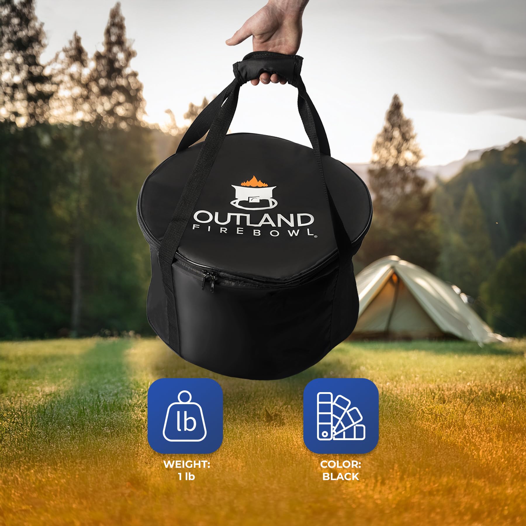 Outland Living carry bag placed in car trunk, simplifies transport for travel and storage