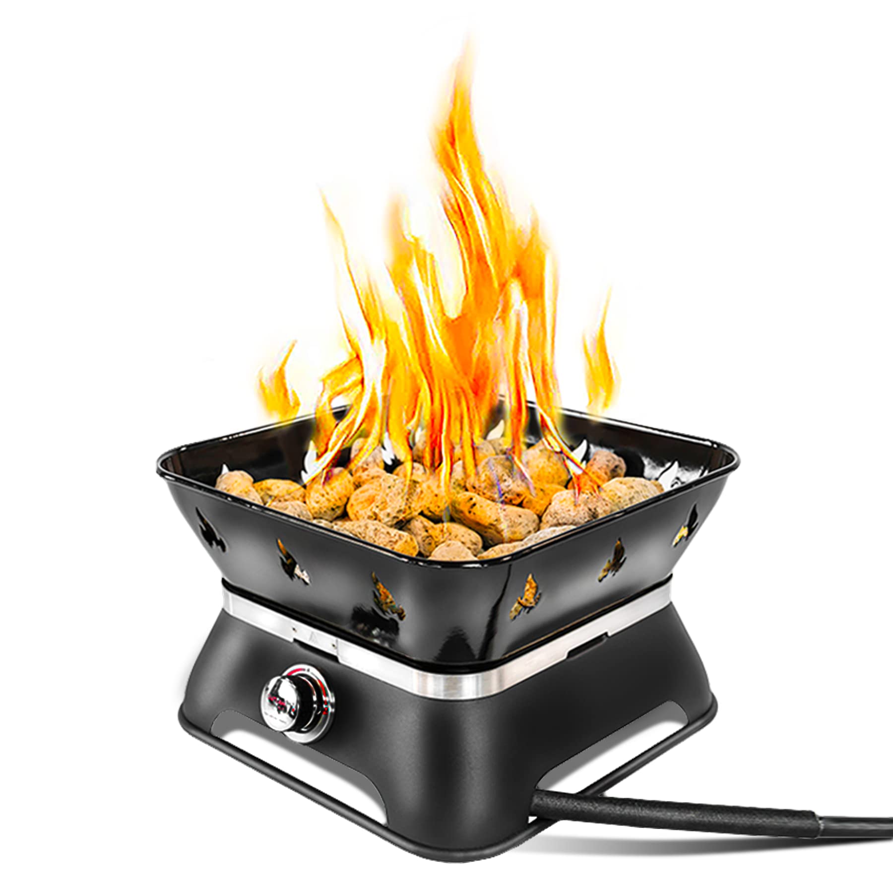 Outland Living Firecube front view showing compact firebowl and clean design benefit