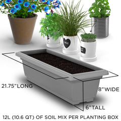 Outland Living in use with gardener harvesting herbs for reduced bending benefit