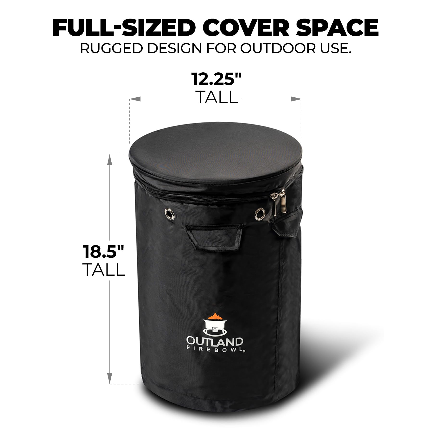 Outland Living cover in use beside an Outland firepit adding functional surface