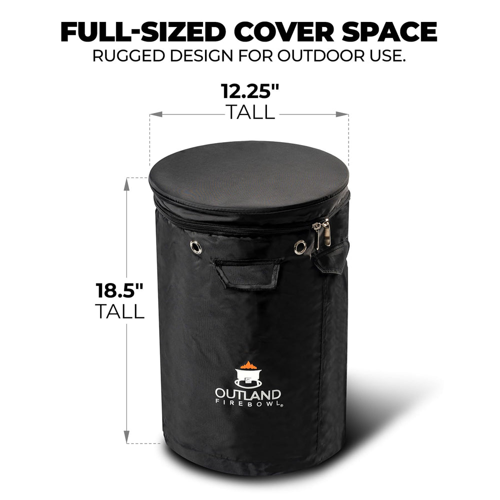 Outland Living cover in use beside an Outland firepit adding functional surface