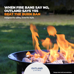 Outland Living lava rock detail creating realistic flickering flame effect benefit
