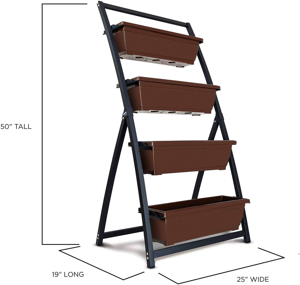 Outland Living frame side detail showing sturdy metal support for heavier soil loads