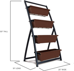 Outland Living frame side detail showing sturdy metal support for heavier soil loads