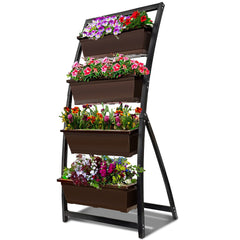 Outland Living front view of vertical garden showing full planted system and efficient footprint