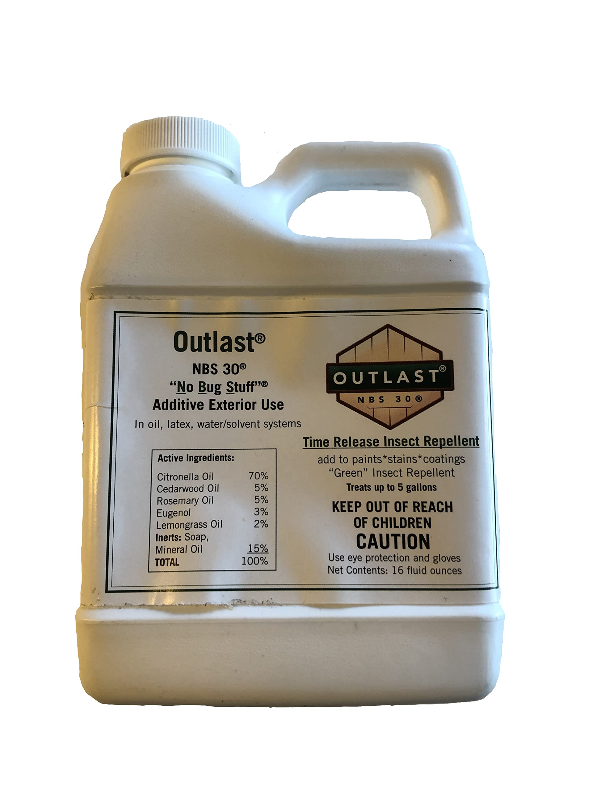 Outlast NBS30 painted fence in yard showing insect-reduced surface benefit