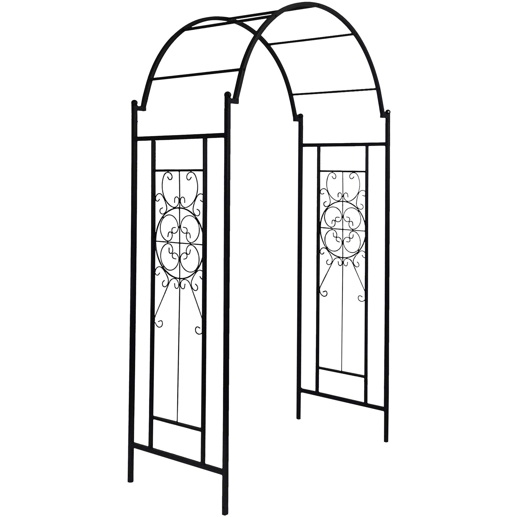 OUTOUR arch framing garden pathway illustrating instant focal point benefit