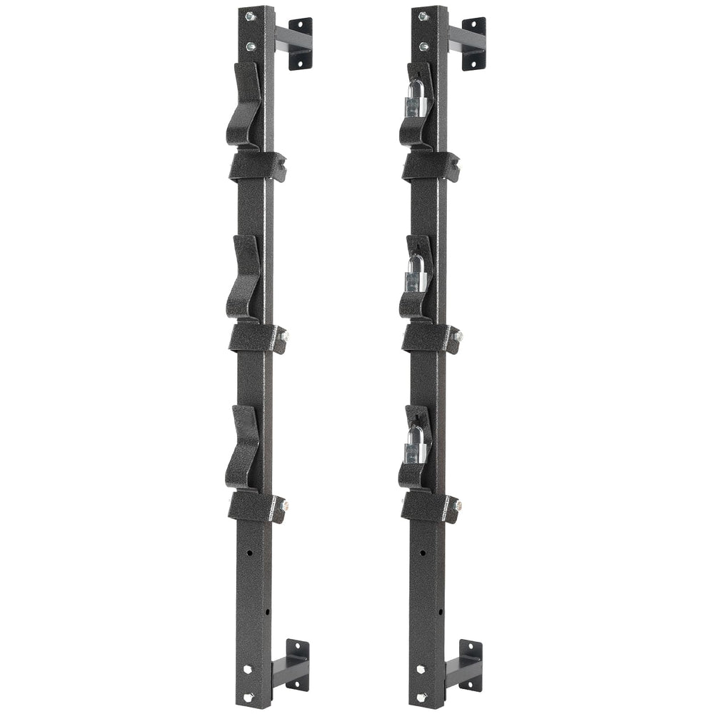 OUTPRIZE front view of trimmer rack showing three secure slots and durable frame