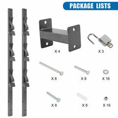 OUTPRIZE rack mounted on trailer rail illustrating secure transport and organization
