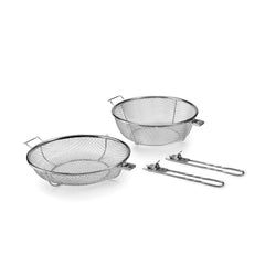 Outset grill basket in use with vegetables on grill showing smoky sear and safe containment