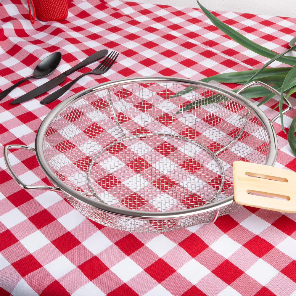 Outset mesh basket in dishwasher rack ready cleaning for simple maintenance