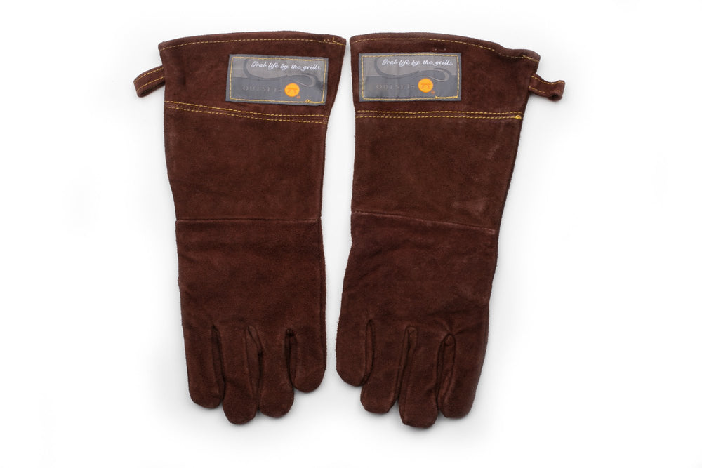 Outset gloves beside tongs and spatula illustrating tool control benefit
