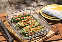 Outset removable handle demonstration showing safe transfer from kitchen to grill