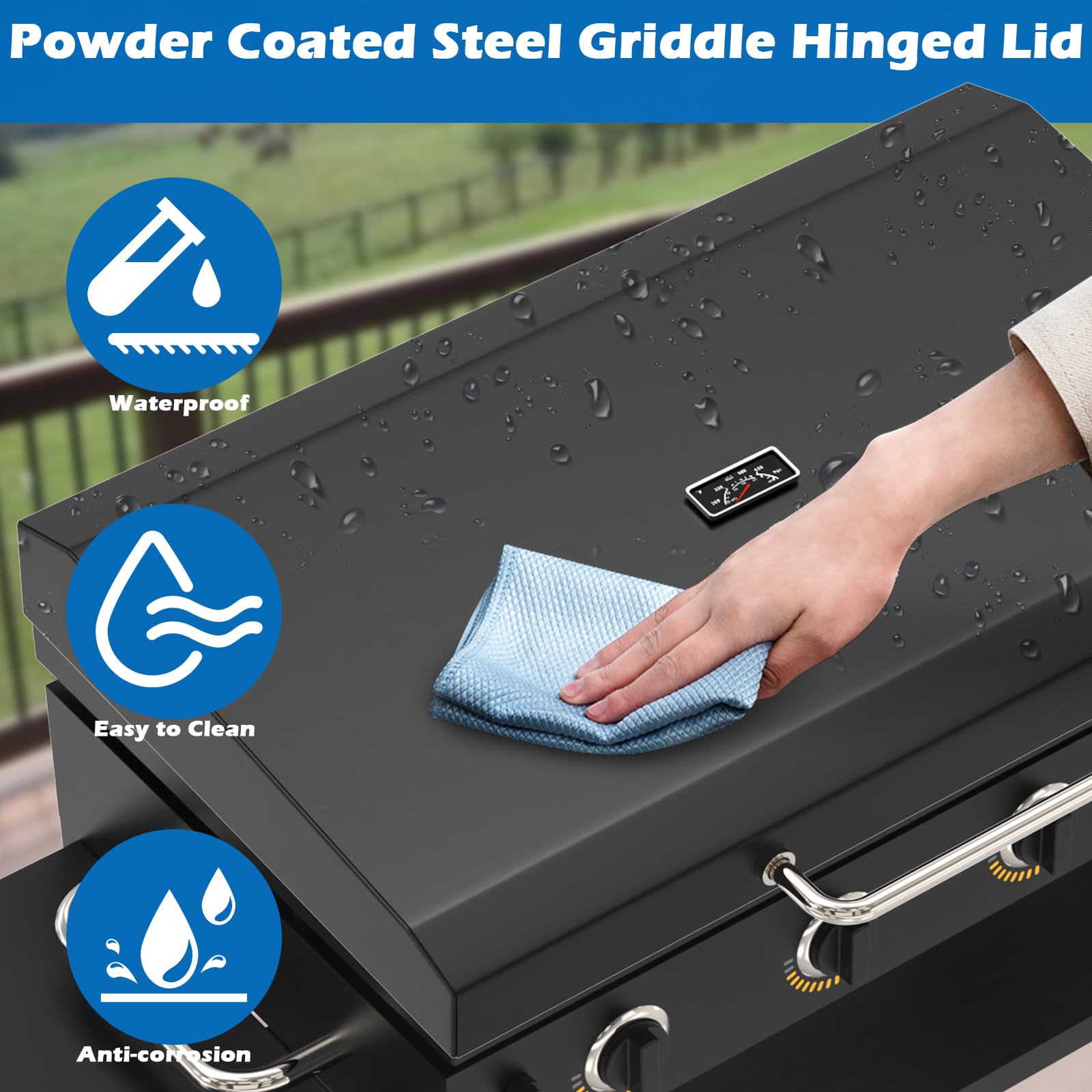 Outspark heat-resistant handle and latch detail for safe handling benefit